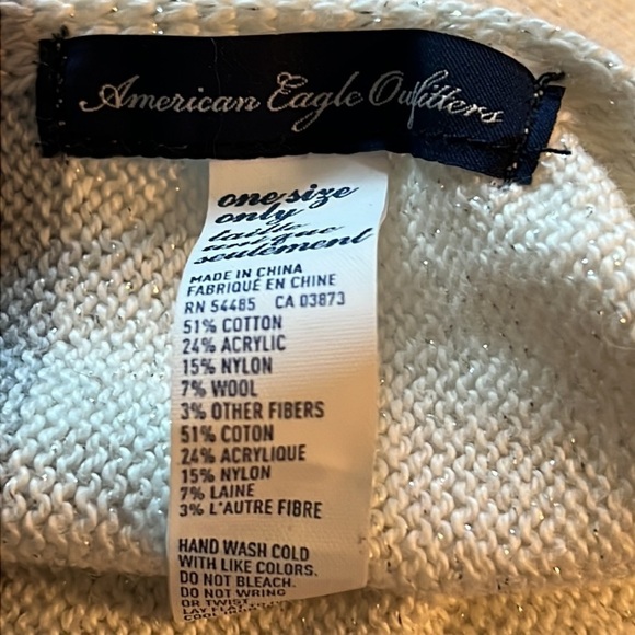 American Eagle Outfitters 🦅 one size ivory gray metallic infinity soft scarf - Picture 5 of 5